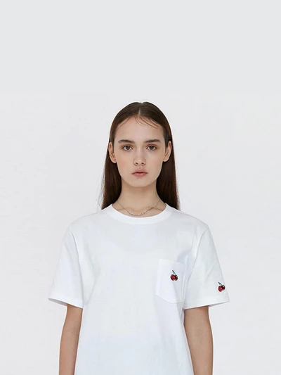 POCKET CHERRY T-SHIRT JH [WHITE]