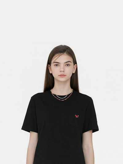POCKET CHERRY T-SHIRT JH [BLACK]