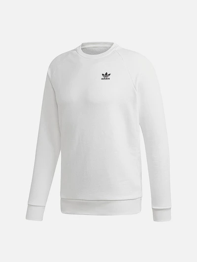 (ED6208) ESSENTIAL CREW SWEATSHIRT-WHITE/BLACK