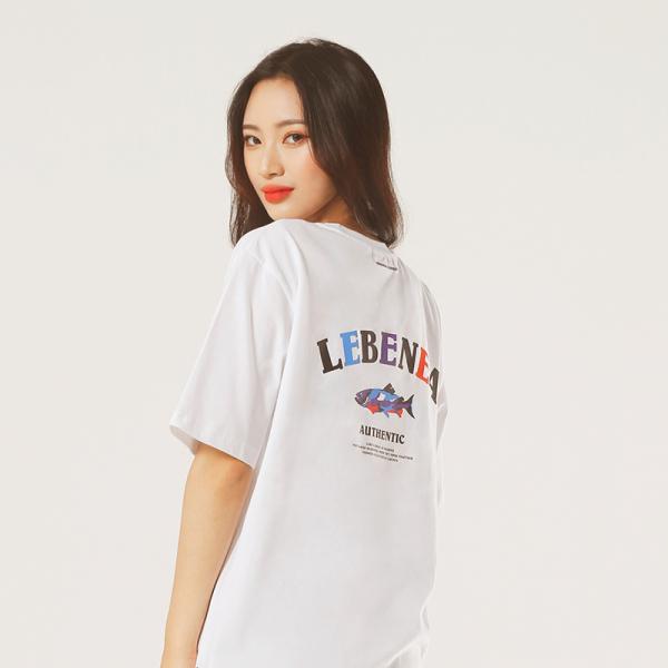[Lebenea] Original Salmon T-shirt_white