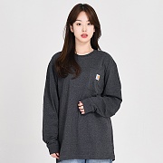 (K126) 워크 포켓 긴팔티 CARBON HEATHER (CRH)