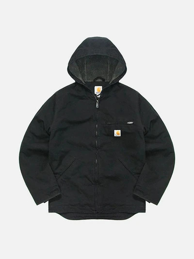 (104392) 워시드 덕 양털안감 자켓 BLACK