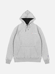 (GF89H) 파워블렌드 스몰 스크립트 프린트 후드티 OXFORD GREY