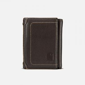 (B0000654/B0000209) 페블 레더 트라이폴드 월렛 BROWN