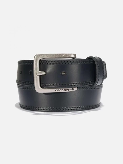 (A0005503) 레더 인그레이브드 버클 벨트 BLACK