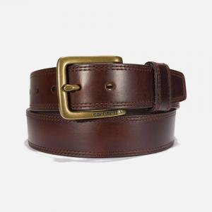 (A0005503) 레더 인그레이브드 버클 벨트 BROWN