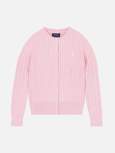 (313543047010) 키즈 케이블 니트 코튼 가디건 PINK