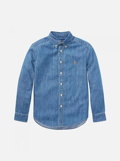 (323713843001) 키즈 코튼 샴브레이 셔츠 DARK BLUE