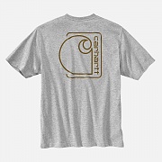 (106760) 릴렉스드핏 라이트웨이트 C 그래픽 반팔티 HEATHER GREY
