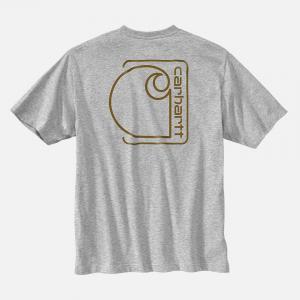 (106760) 릴렉스드핏 라이트웨이트 C 그래픽 반팔티 HEATHER GREY